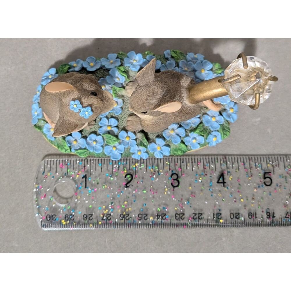 Vtg Charming Tails I Have A Question For You Figurine 89/603 Proposal Ring Mice - Picture 9 of 11